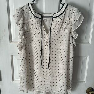 Loft polkadot short sleeve blouse
